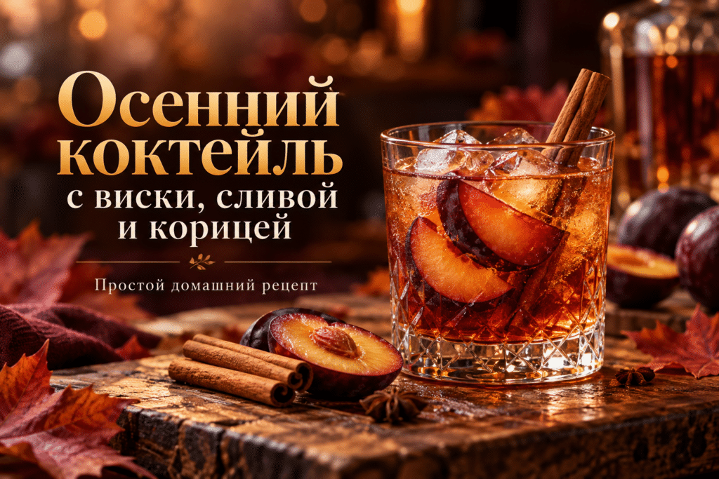 Осенний коктейль с виски, сливой и корицей Осенний коктейль с виски, сливой и корицей