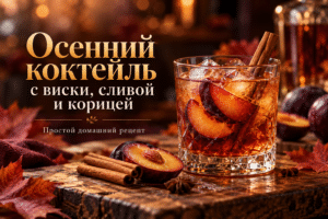 Осенний коктейль с виски, сливой и корицей