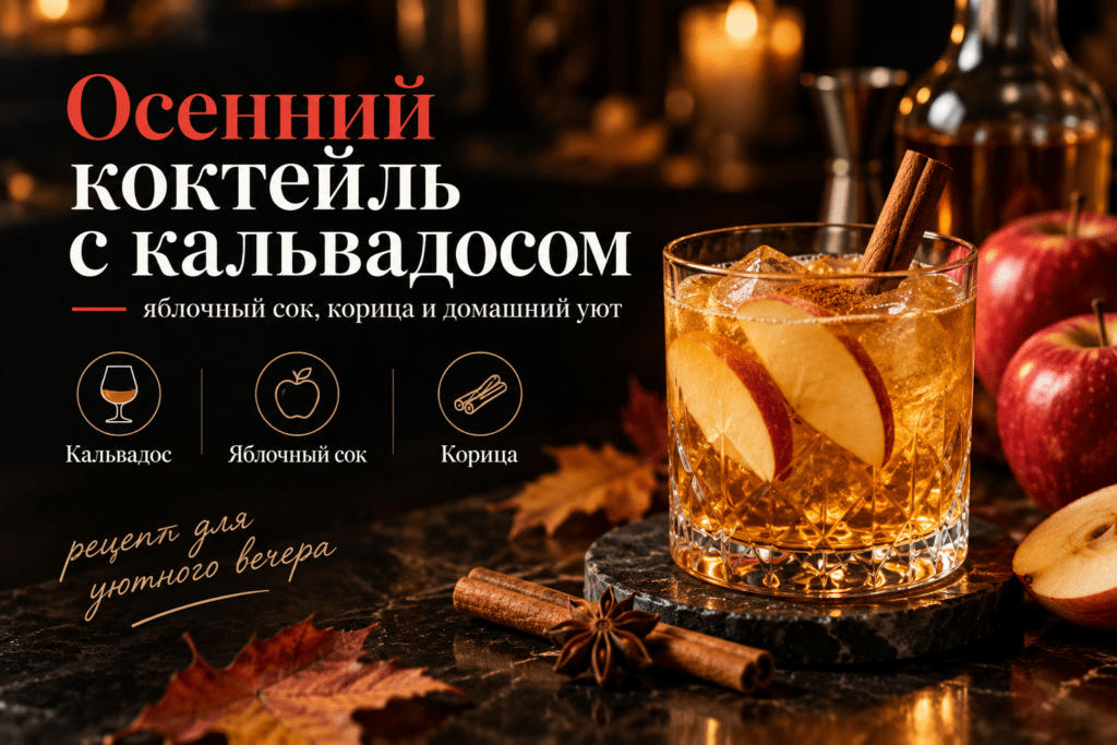 Осенний коктейль с кальвадосом, яблоком и корицей: простой рецепт Осенний коктейль с кальвадосом, яблочным соком и корицей