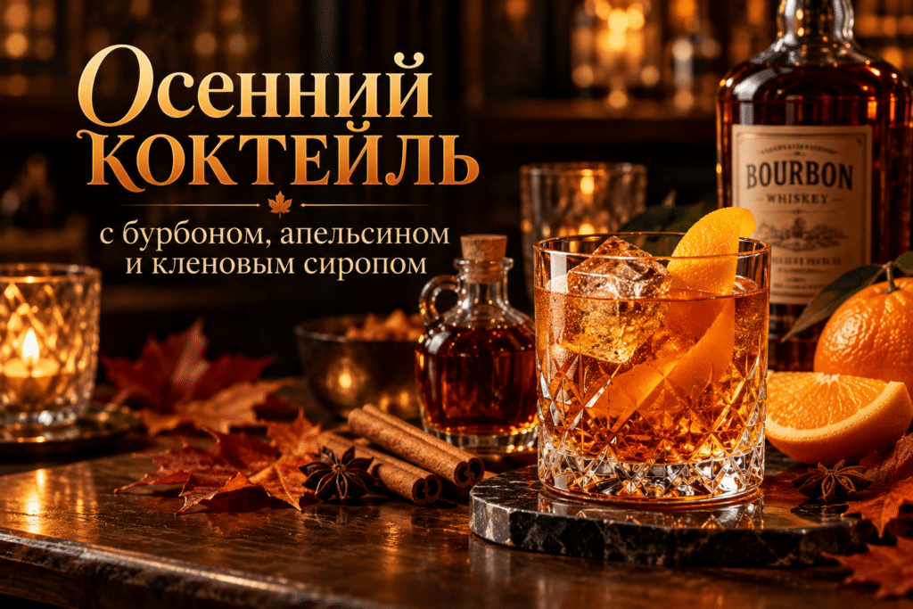 Осенний коктейль с бурбоном, апельсином и кленовым сиропом Осенний коктейль с бурбоном, апельсином и кленовым сиропом