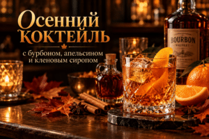 Осенний коктейль с бурбоном, апельсином и кленовым сиропом