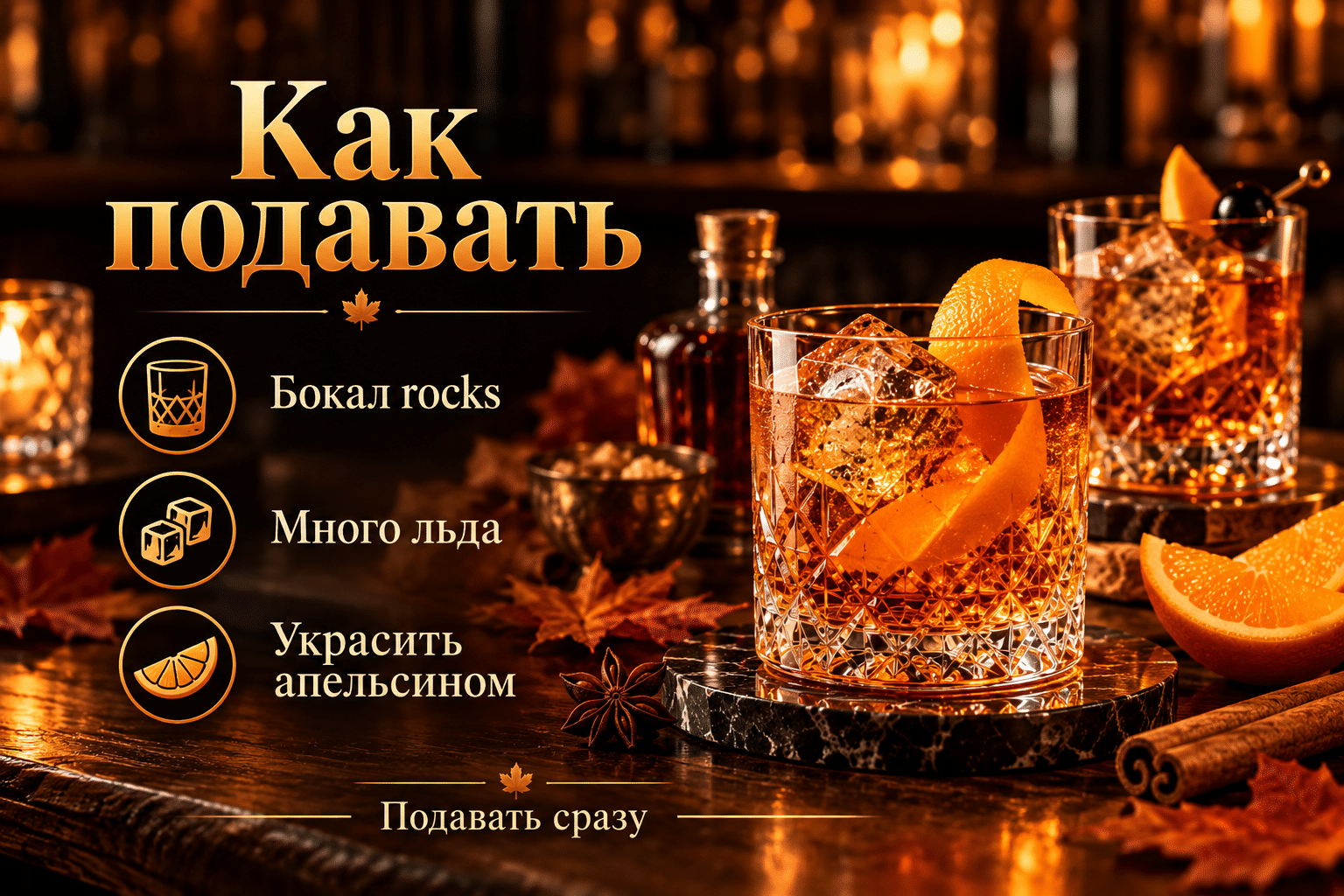 Как подавать осенний коктейль с бурбоном