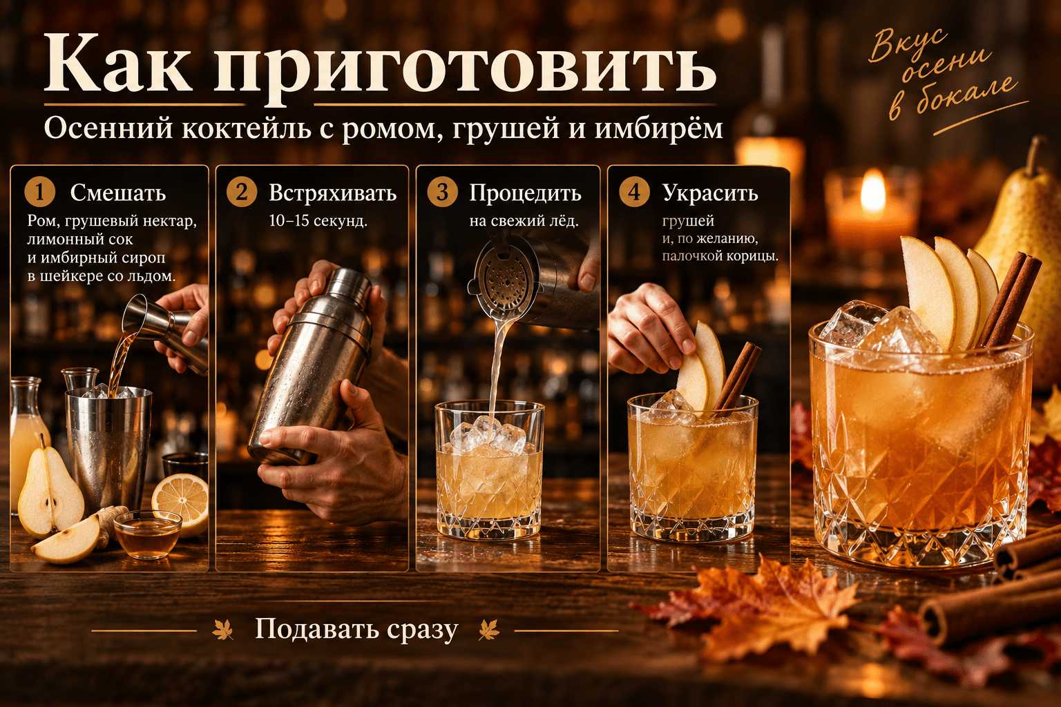 Осенний коктейль с ромом